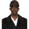 ALEXANDER MCQUEEN ALEXANDER MCQUEEN BLACK ROSE PINSTRIPE CAP