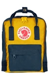 Fjall Raven Mini Kånken Water Resistant Backpack In Navy-warm Yellow