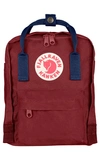 Fjall Raven Mini Kånken Water Resistant Backpack In Ox Red-royal Blue