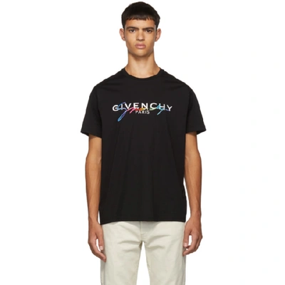 Givenchy Kids' Black Signature Print T-shirt