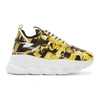 VERSACE VERSACE YELLOW AND BLACK BAROCCO CHAIN REACTION SNEAKERS