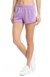 Adidas Originals Adidas Women's Originals 3-stripes Shorts In Purple Size X-small Cotton/polyester/knit In Purple Glow