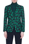 AKRIS PUNTO ANIMAL DOT PRINT WOOL JERSEY JACKET,567500020904