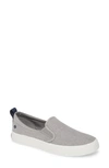 Sperry Crest Twin Gore Slip-on Sneaker In Silver Sparkle Linen
