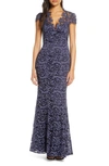 ELIZA J EMBROIDERED LACE TRUMPET GOWN,EJMA2212