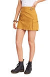 Free People Erika Utility Skirt In Gold