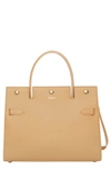 BURBERRY SMALL TITLE LEATHER BAG,8016788