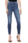 MOTHER THE LOOKER HIGH WAIST FRAYED ANKLE SKINNY JEANS,1411-686