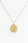 Kate Spade 12k Gold-plated Initials Pendant Necklace, 17" + 3" Extender In E- Gold