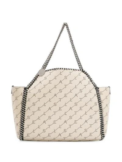 Stella Mccartney Falabella Reversible Monogram Canvas And Faux Leather Tote Bag In Beige