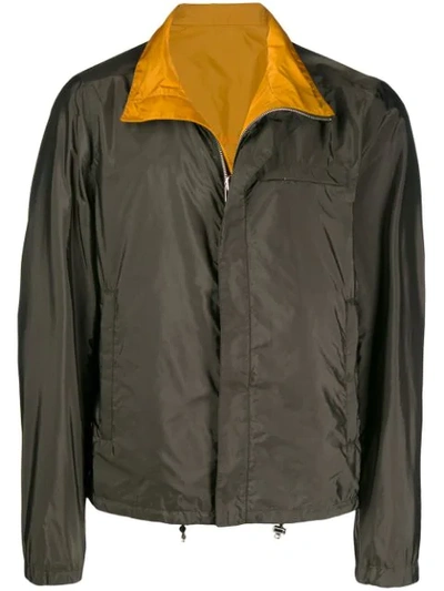 Prada Nylon Reversible Jacket In F0687 Mimetico Papaya