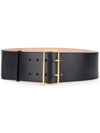 Alexander Mcqueen Wide Waist Belt In Black