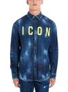 DSQUARED2 DSQUARED2 ICON PAINT SPLATTER EFFECT DENIM SHIRT