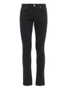 ALEXANDER MCQUEEN TOTAL BLACK JEANS WITH RED EMBROIDERY