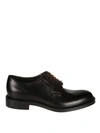 PRADA POLISHED LEATHER LACE-UP DERBY SHOES