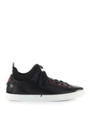 Dsquared2 Techno New Tennis Leather And Neoprene Sneaker In Black