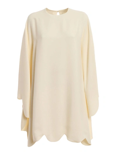 Valentino Double-face Viscose Ivory Dress In White