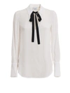 DONDUP SILK BLEND PUSSY BOW  BLOUSE