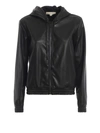 MICHAEL KORS LEATHER EFFECT HOODED BOMBER JACKET