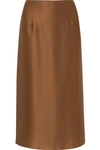 VINCE SILK-SATIN MIDI SKIRT