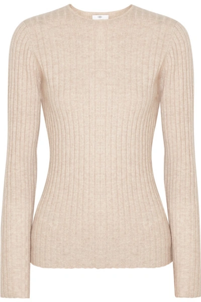 Allude Ribbed Cashmere Sweater In Beige