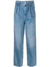 SANDRO HIGH-RISE PLEATED JEANS