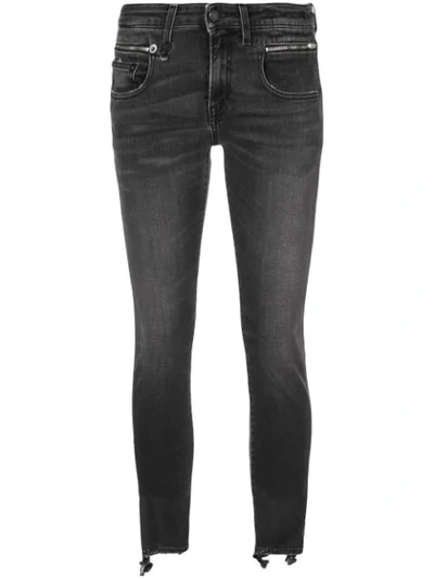 R13 Crossover Skinny Jeans In Black Marble