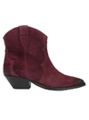 Isabel Marant Dewina Suede Pointed Booties In Burgundy