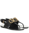 VALENTINO GARAVANI VLOGO LEATHER SANDALS,P00396998