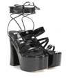 ATTICO PATENT LEATHER PLATFORM SANDALS,P00402025