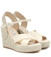Jimmy Choo Strappy Open Toe Wedge Sandals In White