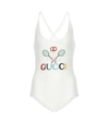 GUCCI EMBROIDERED ONE-PIECE SWIMSUIT,P00399766