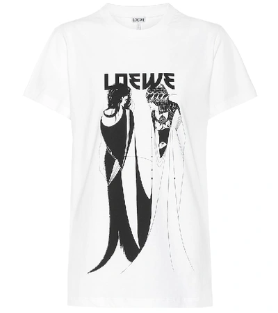 Loewe Aubrey Beardsley-print Jersey T-shirt In White