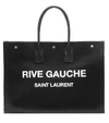 Saint Laurent Rive Gauche Tote Bag In Canvas In Black