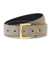 SAINT LAURENT MONOGRAM LEATHER BELT,P00403706