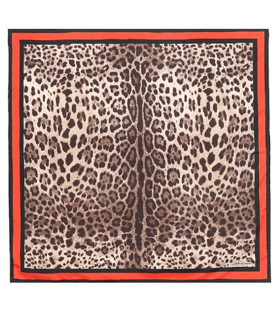 Dolce & Gabbana Leopard-print Silk Scarf In Leo New