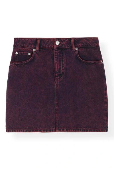 Ganni Washed Denim Port Royale In Red