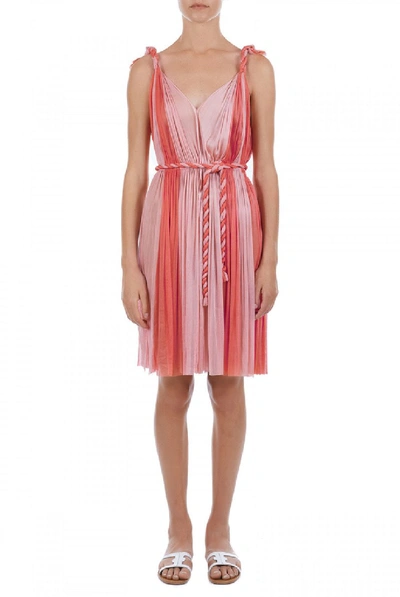 Elena Makri Daphne Coral-pink Pleated Silk-tulle Mini Dress