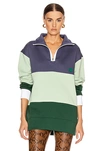 ACNE STUDIOS ACNE STUDIOS FLINT FLAG FACE SWEATER IN DENIM BLUE,ACNE-WK260