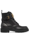 Valentino Go Logo Embellished Leather Ankle Boots In Black