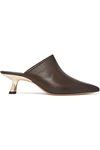 SIMON MILLER KICKER TEXTURED-LEATHER MULES