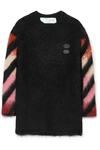 OFF-WHITE OVERSIZED INTARSIA WOOL-BLEND SWEATER