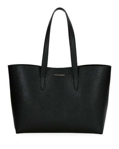 Dolce & Gabbana Dauphine Morbi Stampa Shopping Tote Bag In Nero