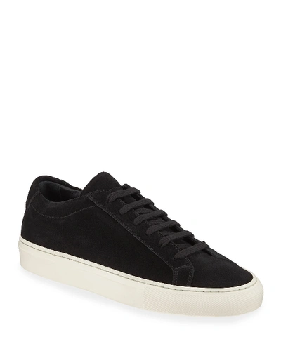 Common Projects Achilles Low-top Suede Sneaker In Black