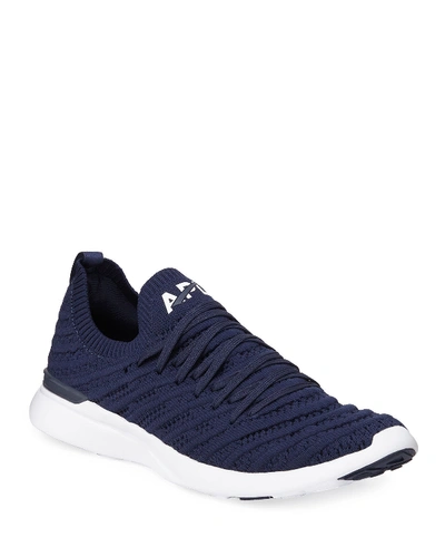 Apl Athletic Propulsion Labs Techloom Wave Two-way Running Sneakers In Blue/white