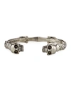 ALEXANDER MCQUEEN MEN'S TEXTURED TWIN SKULLS CUFF BRACELET,PROD149050466