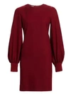 AKRIS PUNTO WOMEN'S PUFF-SLEEVE WOOL FLANNEL SHIFT DRESS,0400010625095