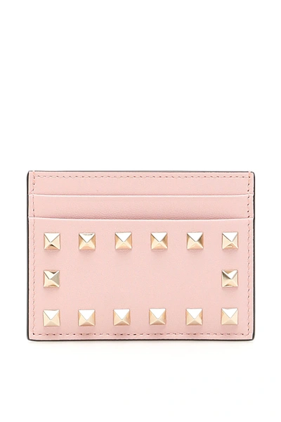 Valentino Garavani Rockstud Cardholder In Water Rose (pink)