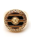 VERSACE VERSACE 3D GREEK KEY MEDUSA EMBELLISHED LOGO RING