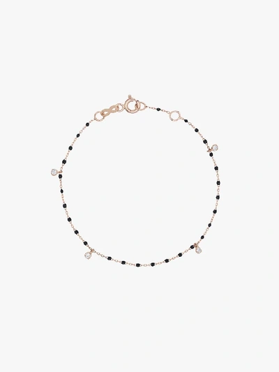 Gigi Clozeau 18k Rose Gold Four Diamond Mini Bracelet